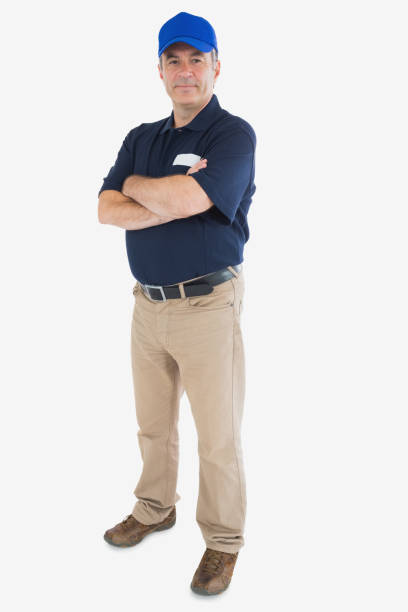 istock Mature courier man with arms crossed 848016998
