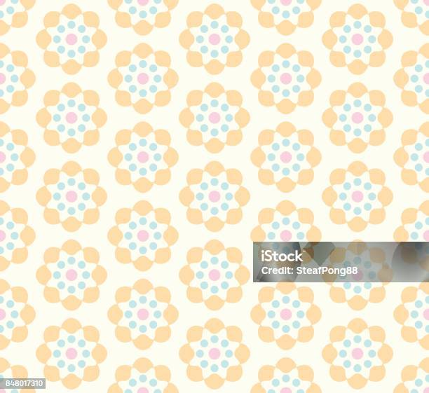 Antique Pattern Library Pastel Orange Vintage Flower Pattern On Pastel Background Stock Illustration ...