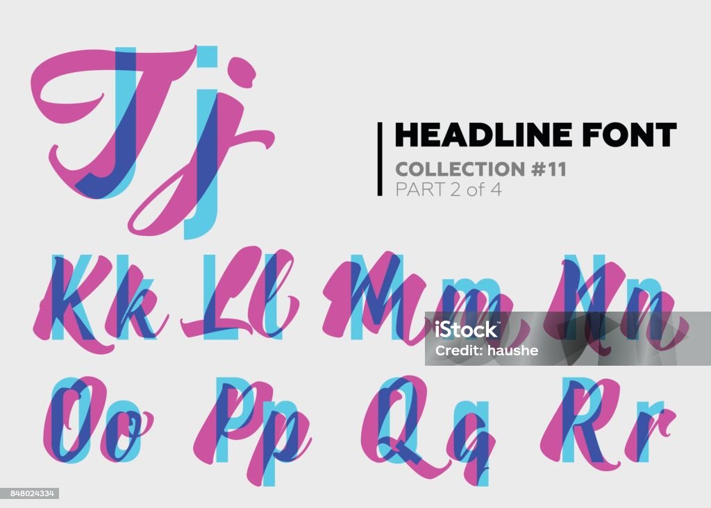 Typograpghy Display Lettering Expressive Decorative Typography Display Type With Glitch Overlay ...