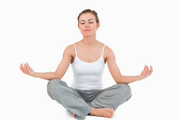 istock Woman in the Sukhasana position 848035206