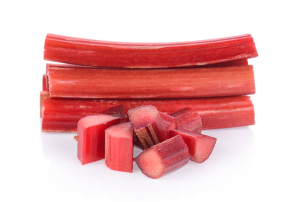 istock Rhubarb stalks on a white background 848069950