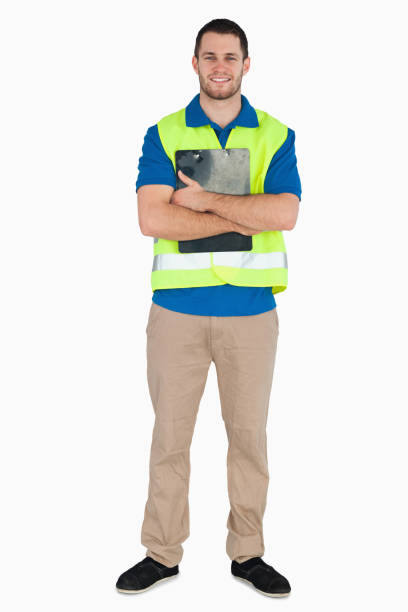 istock Smiling male in safety jacket holding his notes 848107420