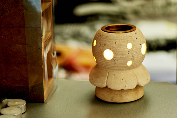 istock Candle holder sand color closed forms for the candles,the first 848114886