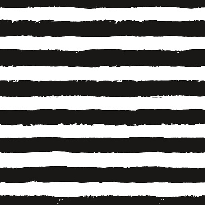 Stripes pattern. Seamless brush stroke rounds. Sketchy hand drawn graphic print. Grunge vector design. Black and white background. Grungy wallpaper, furniture fabric, fashionable textile.