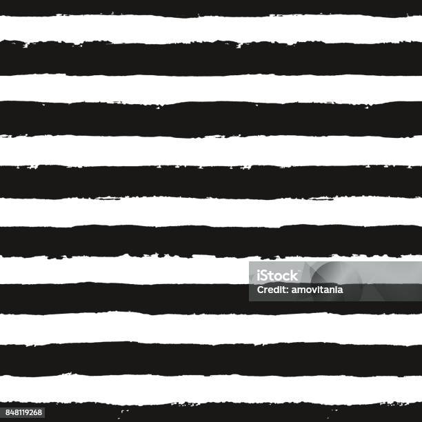 Stripes Pattern From Brush Strokes Stock Illustration - Download Image Now - At The Edge Of, Striped, Rough