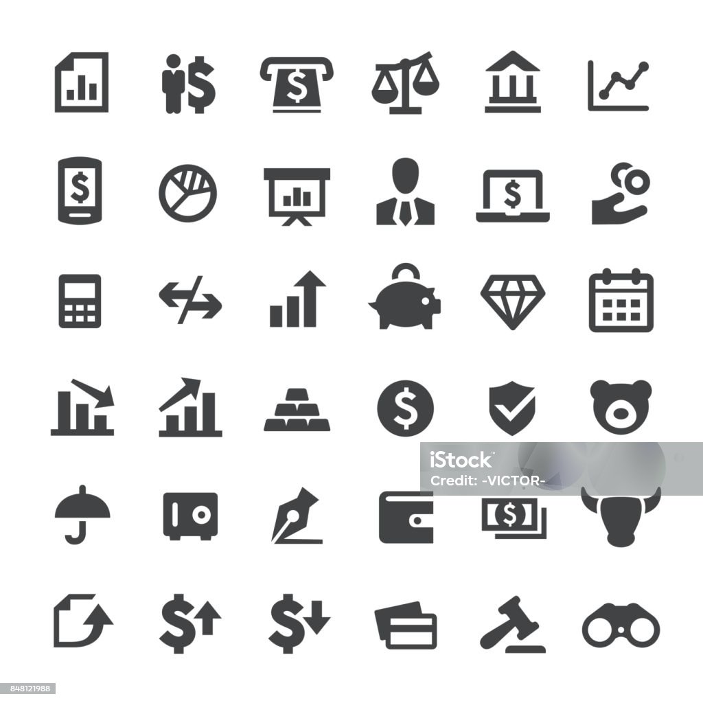 Finance Vector Icons Finance, investment, bank, Icon Symbol stock vector