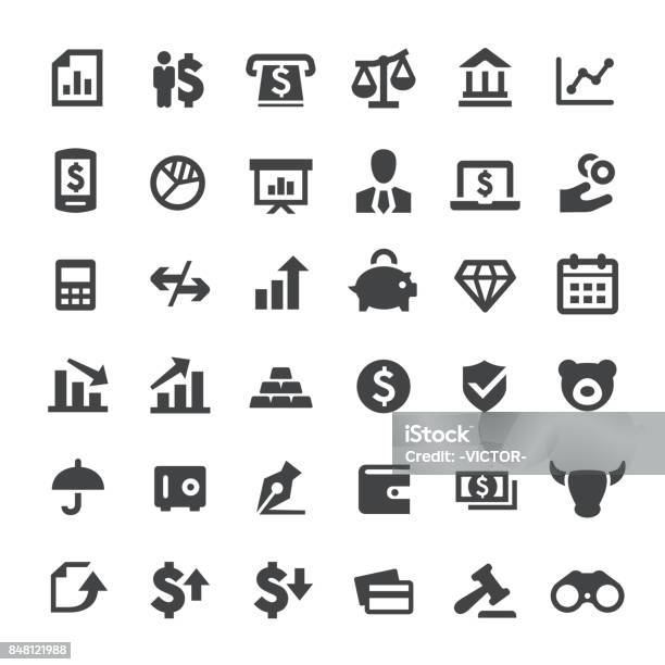 Finance Vector Icons Stock Illustration - Download Image Now - Icon Symbol, Finance, Trading