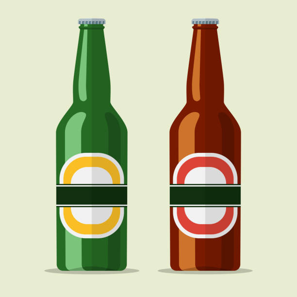 ikona piwa butelki lager - beer bottle beer bottle alcohol stock illustrations