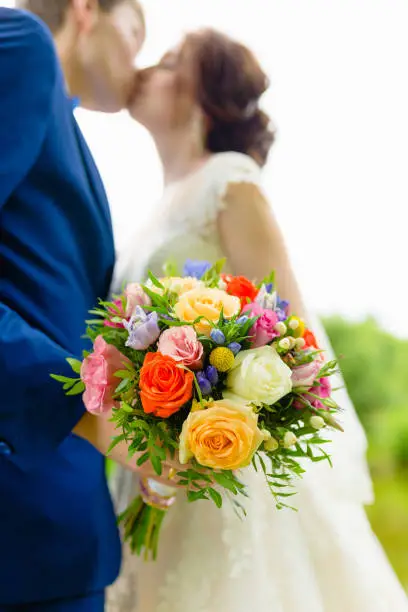 Photo of Bridal Bouquet Red and White Roses