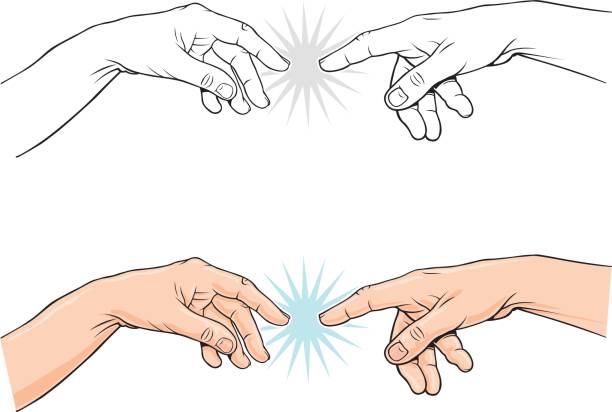 ilustrações de stock, clip art, desenhos animados e ícones de pointing classical finger vector illustration - michelangelo