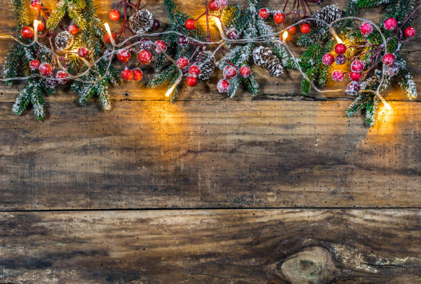 istock Christmas garland border background 848139258