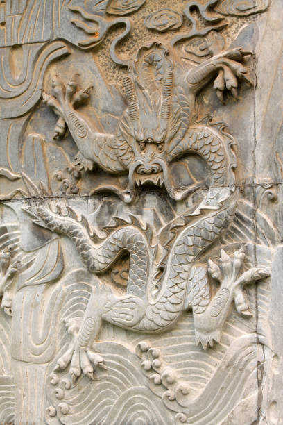 istock nine dragon wall in a temple, Chinese ancient architecture landscape 848139942