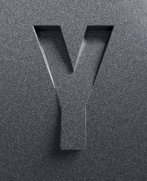 istock Slanted 3d font engraved and extruded from the surface letter Y 848163526