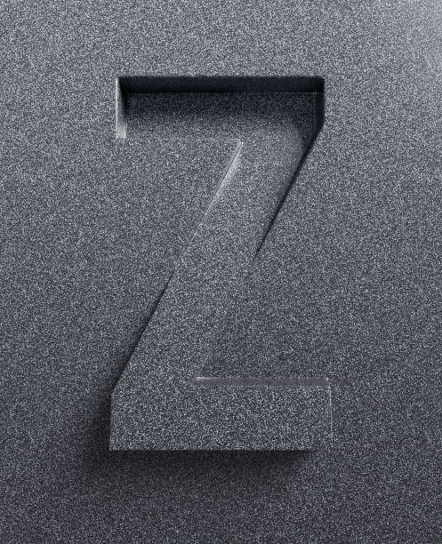 istock Slanted 3d font engraved and extruded from the surface letter Z 848165608