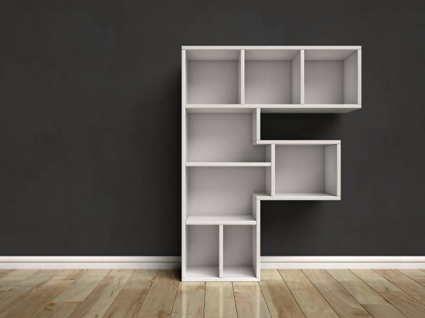 istock Shelf font mock up interior scene letter F 848170226