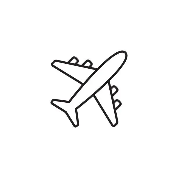 Vector illustration of plane icon on white background