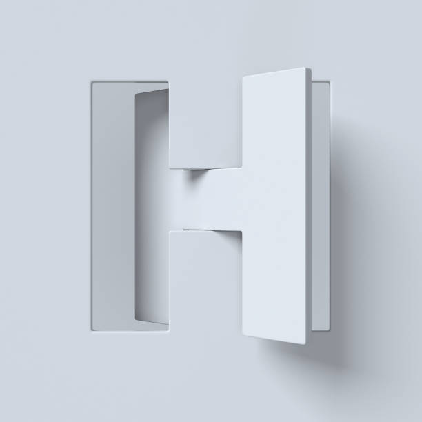 istock Cut out and rotated font 3d rendering letter H 848177250