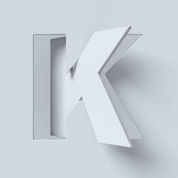 istock Cut out and rotated font 3d rendering letter K 848177424