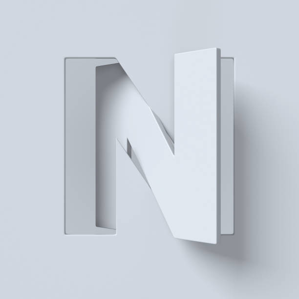 istock Cut out and rotated font 3d rendering letter N 848177628