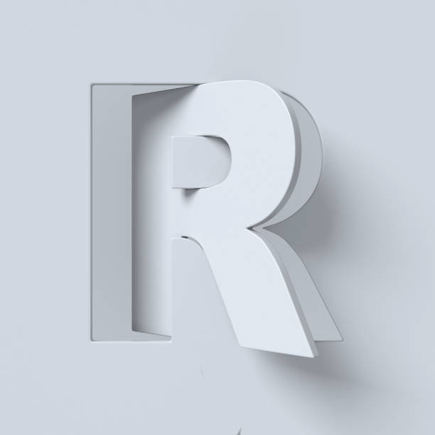 istock Cut out and rotated font 3d rendering letter R 848177832