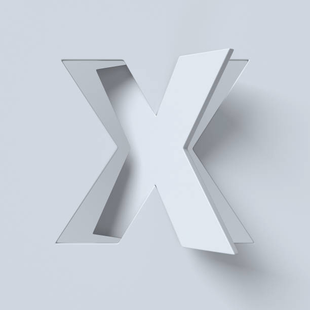 Cut out and rotated font 3d rendering letter X Cut out and rotated font 3d rendering letter X slopestyle stock pictures, royalty-free photos & images