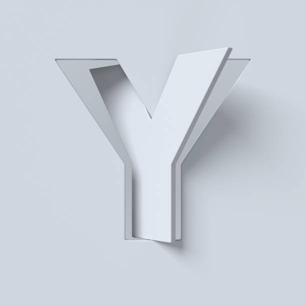 istock Cut out and rotated font 3d rendering letter Y 848178130