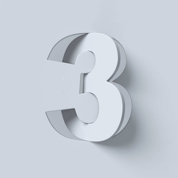 istock Cut out and rotated font 3d rendering number 3 848178426