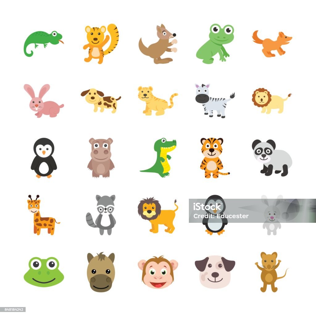 Animals Colored Vector Icons 3 Stock Illustration - Download Image Now -  Animal, Animal Themes, Frog - iStock