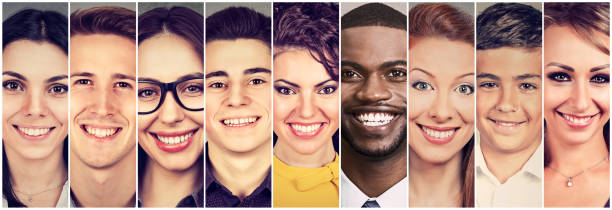 istock Smiling faces. Happy group of people 848184746