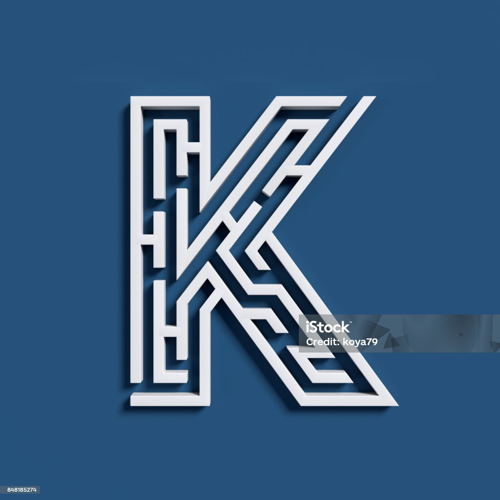 Maze Font Letter K Stock Photo - Download Image Now - Letter K ...