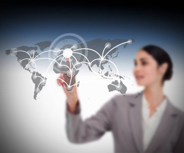 istock Businesswoman touching screen 848189136