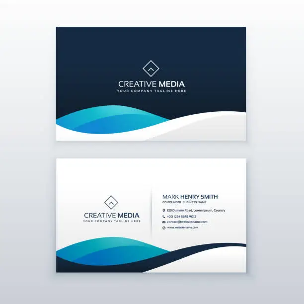 Vector illustration of modern blue creative business card design