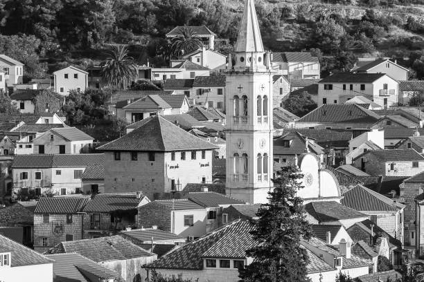 Nice Jelsa in Hvar in Croatia Beautiful view of the town of Jelsa on the island of Hvar in Croatia. jelsa stock pictures, royalty-free photos & images