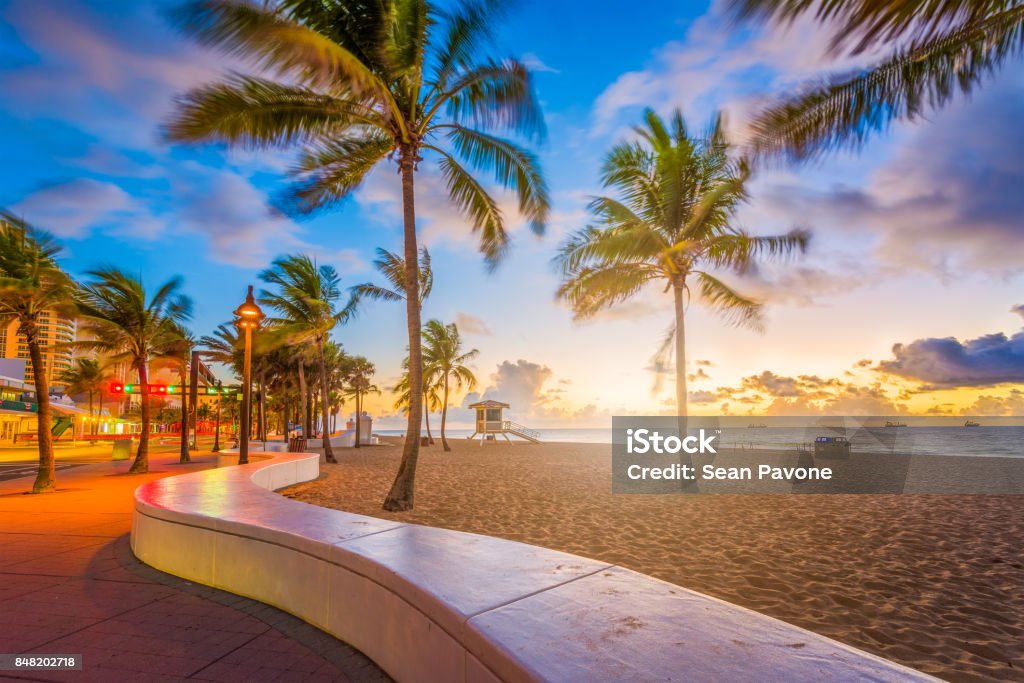 Fort Lauderdale Beach Florida Fort Lauderdale Beach, Florida, USA at dawn. Florida - US State Stock Photo