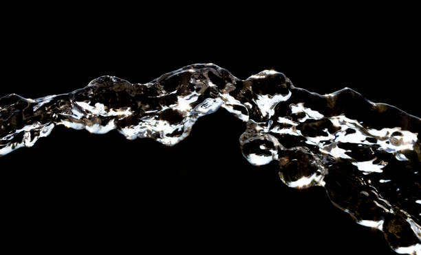 stream of water on a black background