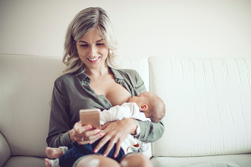 istock Young mother working from home 848240890