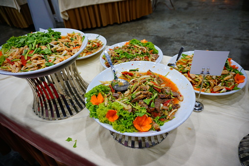 Laos, Thai Food, Chicken Meat, Basil, Cabbage, Salad, Food, Meal, Food and Drink, Dinner
