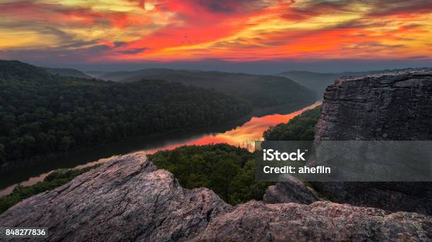 Scenic Summer Sunset Appalachian Mountains Stock Photo - Download Image Now - Kentucky, Majestic, River