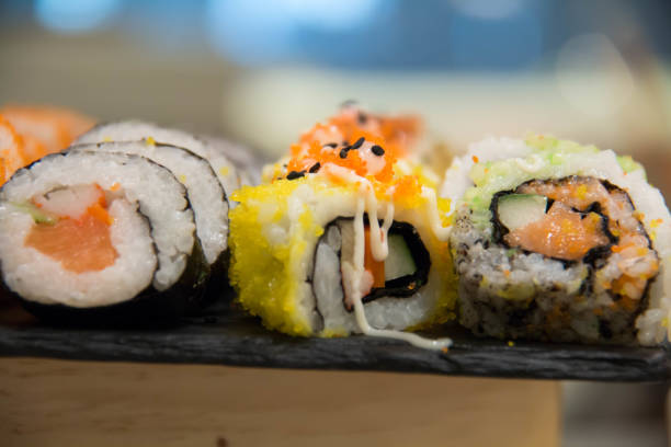 istock Sushi served on plate Japanese foodi 848280890