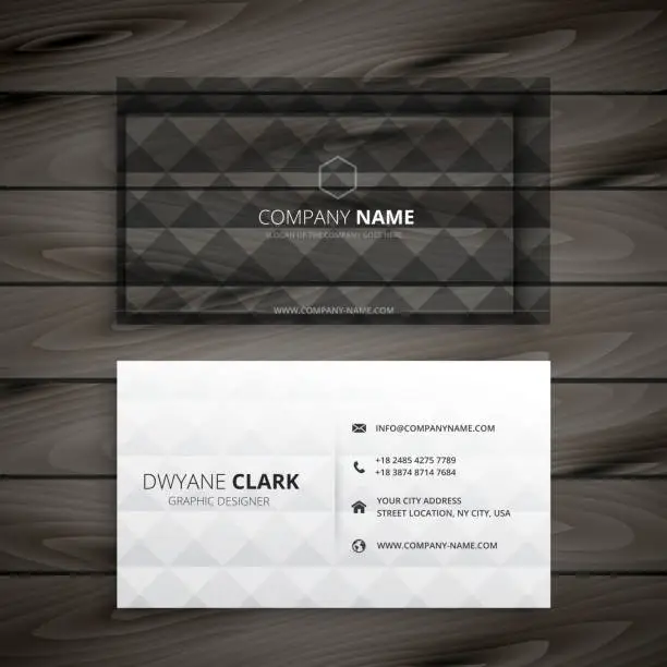 Vector illustration of simple black and white diamond business card