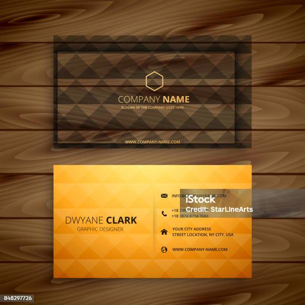 Premium Diamond Shape Golden Business Card Template Vector Design Illustration Stock Illustration - Download Image Now