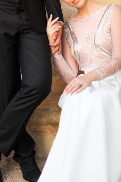 istock Young bride and groom outdoors 848311724