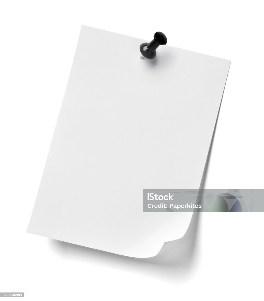 Pin Note Border Note Paper Push Pin Message Stock Photo - Download Image Now - Blank ...