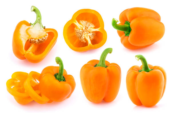 istock Sweet orange pepper isolated on white background. Collection 848315870