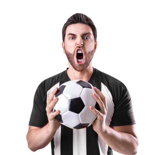 istock Fan / Player celebrating on black and white uniform 848319814