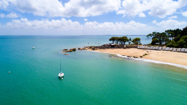 Aerial view of Saint Pierre point in Noirmoutier stock photo