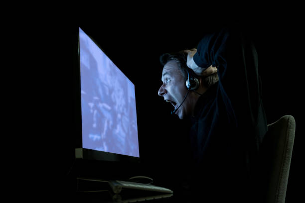 istock Young gamer in the dark 848322038