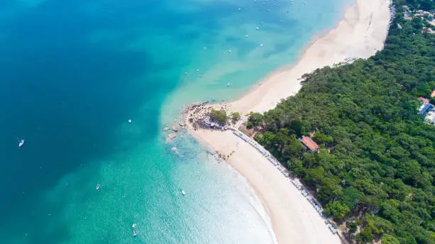 An aerial photo of Saint Pierre point on La Plage des Dames, Noirmoutier island