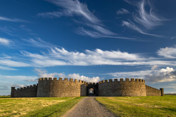 downhill demesne and hezlett house - national trust northern ireland uk rock imagens e fotografias de stock