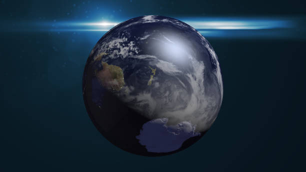 istock Abstract space background with earth and flare 848354072